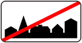 End of the built-up area.
