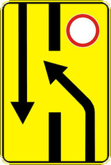 Temporary median strip diversion.