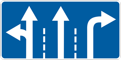 Distribución de carriles y sentidos.
