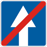 End of the road with one-way traffic.