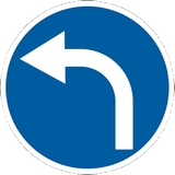 Turning left mandatory.