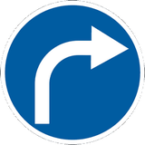 Turning right mandatory.
