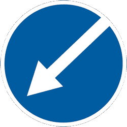 Obstakel links voorbijrijden.