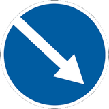 Pass obstacle on the right.