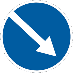 Obstakel rechts voorbijrijden.