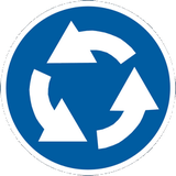 Mandatory roundabout direction.