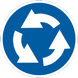 Verplichte rijrichting op de rotonde.