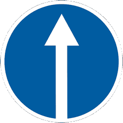 Rechtdoor rijden verplicht.