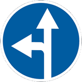 Driving straight ahead or turning left mandatory.