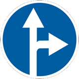 Driving straight ahead or turning right mandatory.