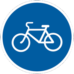 Verplicht pad voor fietsers.