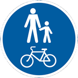 Mandatory shared pedestrian and cycle path.