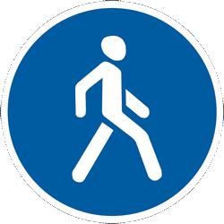 Verplicht pad voor voetgangers.