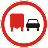 Overtaking prohibited for trucks.