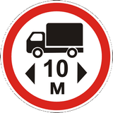 Vehicles longer than indicated prohibited.