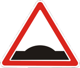 Warning for a speed bump.