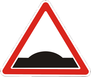 Warning for a speed bump.