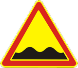 Warning for a bad road surface.