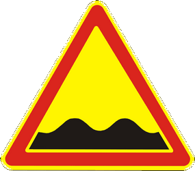 Warning for a bad road surface.