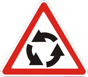 Warning for a roundabout.