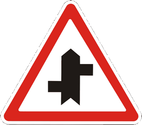 Warning for a staggered junction.