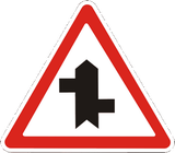 Warning for a staggered junction.