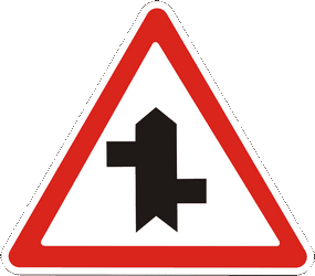 Warning for a staggered junction.