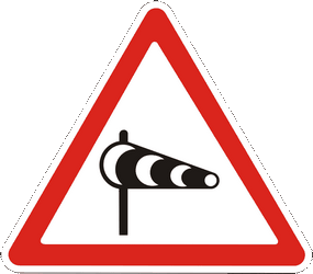 Warning for strong crosswinds.