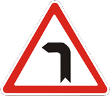 Warning for a curve to the left.
