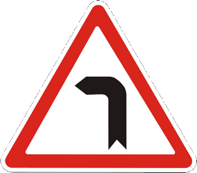 Warning for a curve to the left.