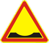 Warning for a dip in the road.