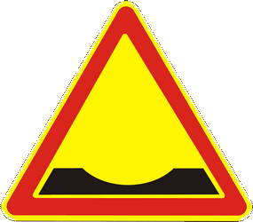 Warning for a dip in the road.