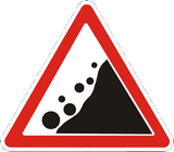 Warning for falling rocks.