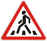 Warning for a pedestrian crossing.