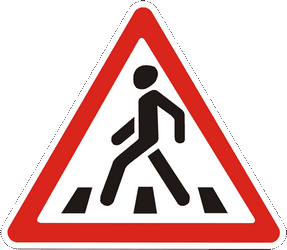 Warning for a pedestrian crossing.