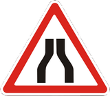 Warning for a road narrowing.