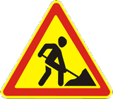 Warning for roadworks.