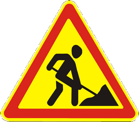 Warning for roadworks.