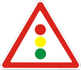 Warning for traffic lights ahead.