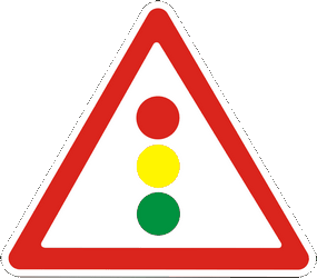 Warning for traffic lights ahead.
