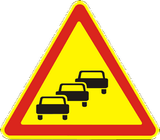 Warning for traffic queues.
