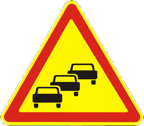 Warning for traffic queues.