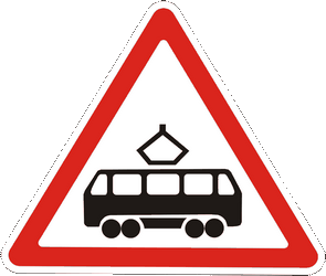 Warning for trams.