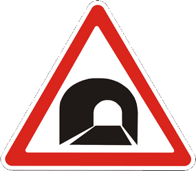Warning for a tunnel.