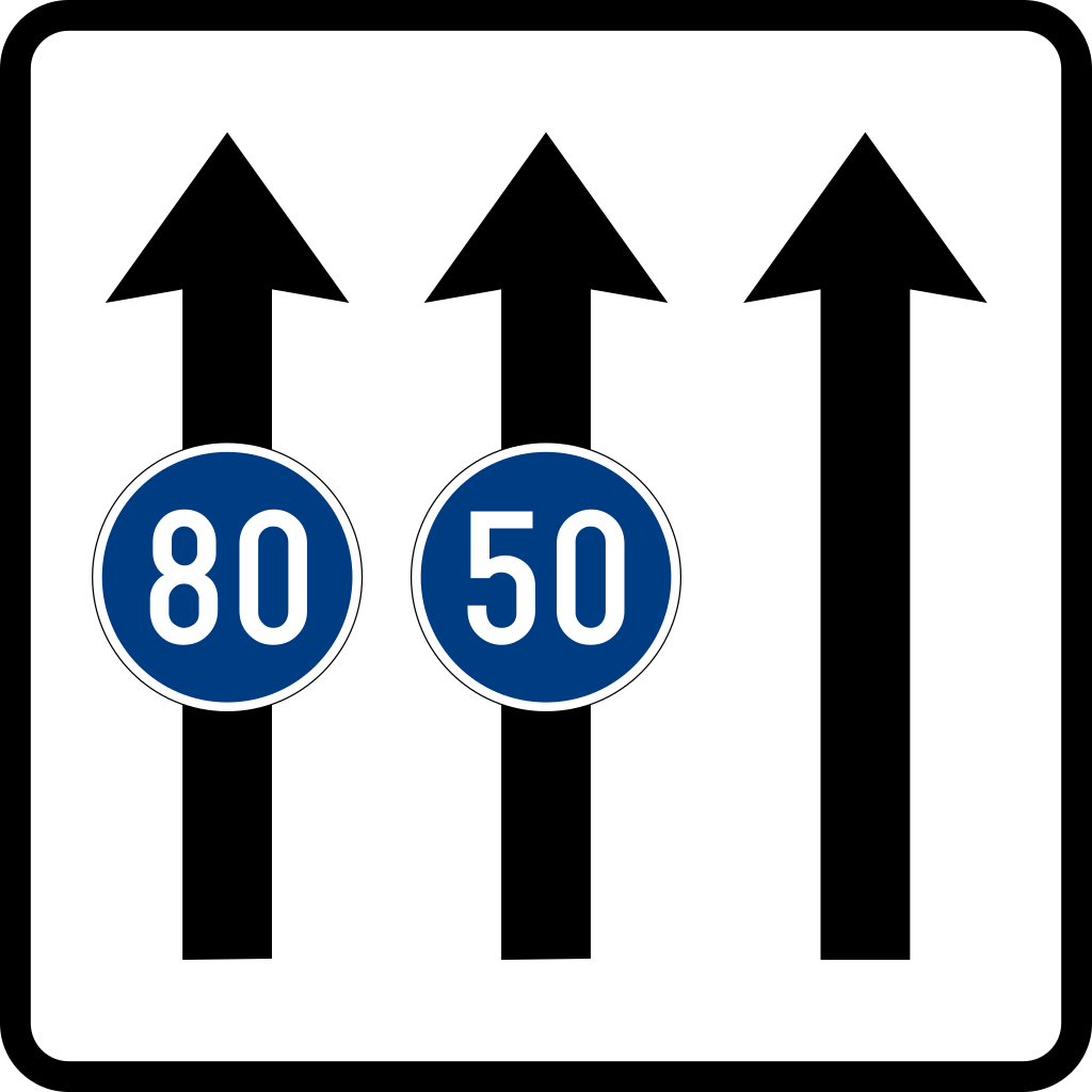 Velocidad mínima del carril.