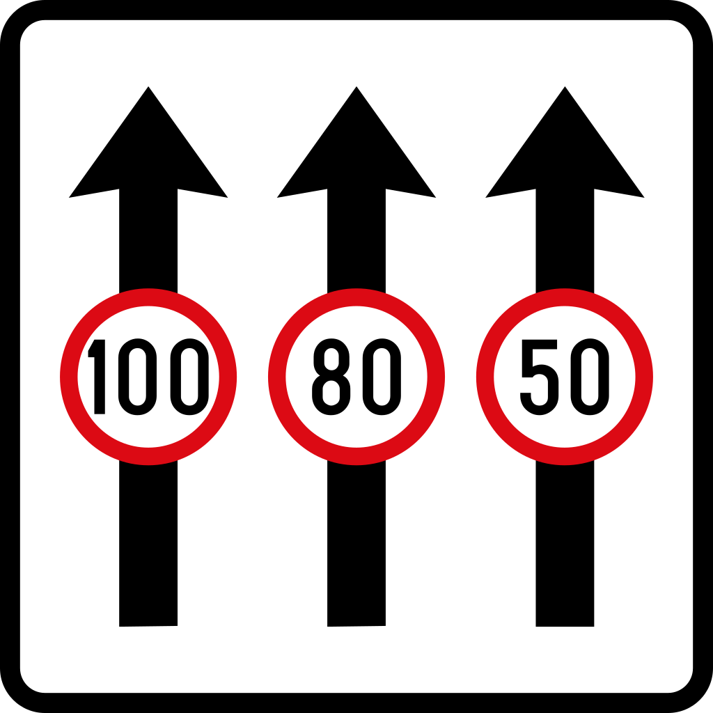 Velocidad máxima del carril.