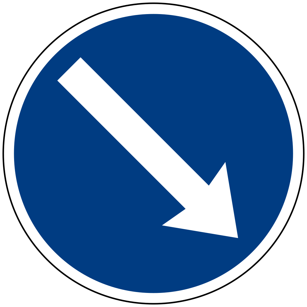 Pass obstacle on the right.