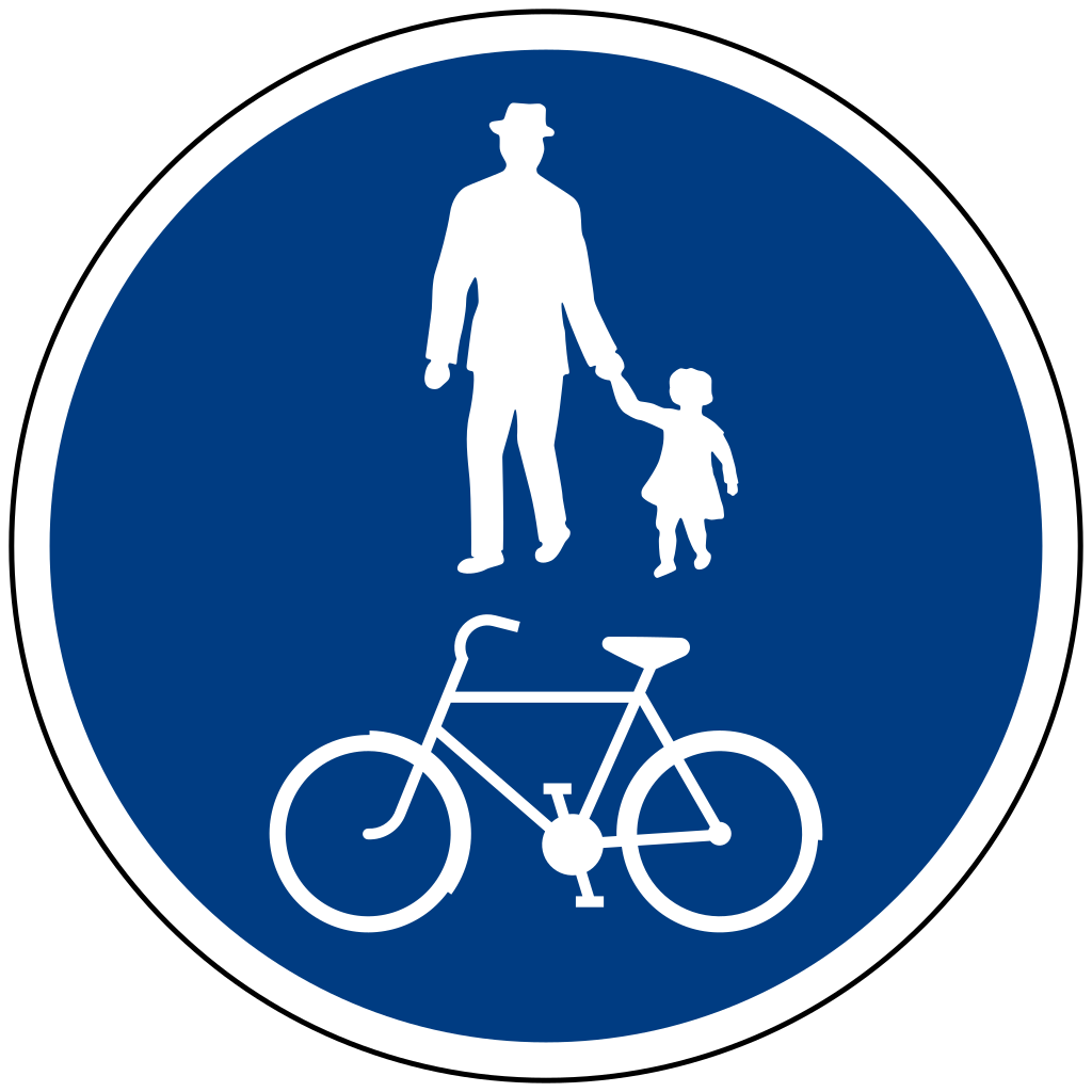 Mandatory shared pedestrian and cycle path.