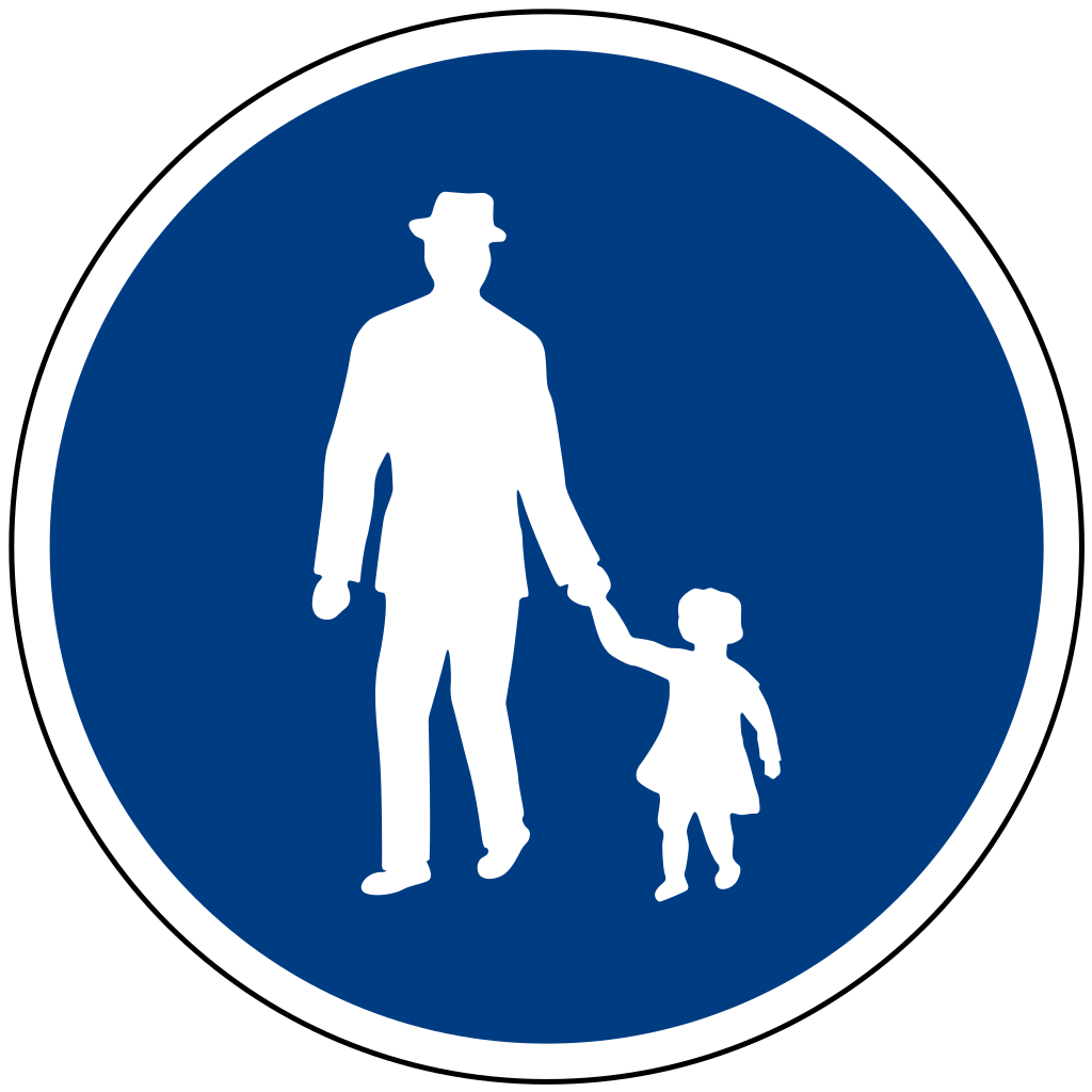 Mandatory path for pedestrians.