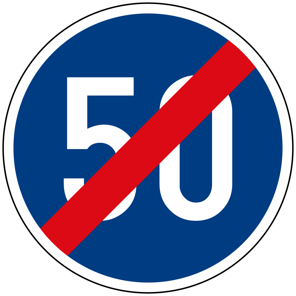 End of the minimum speed.